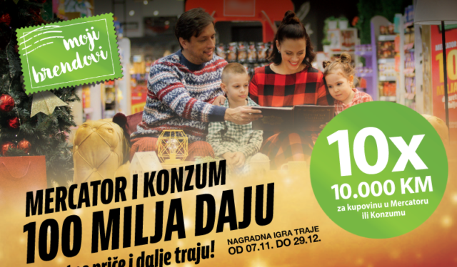 Konzum i Mercator 100 milja daju